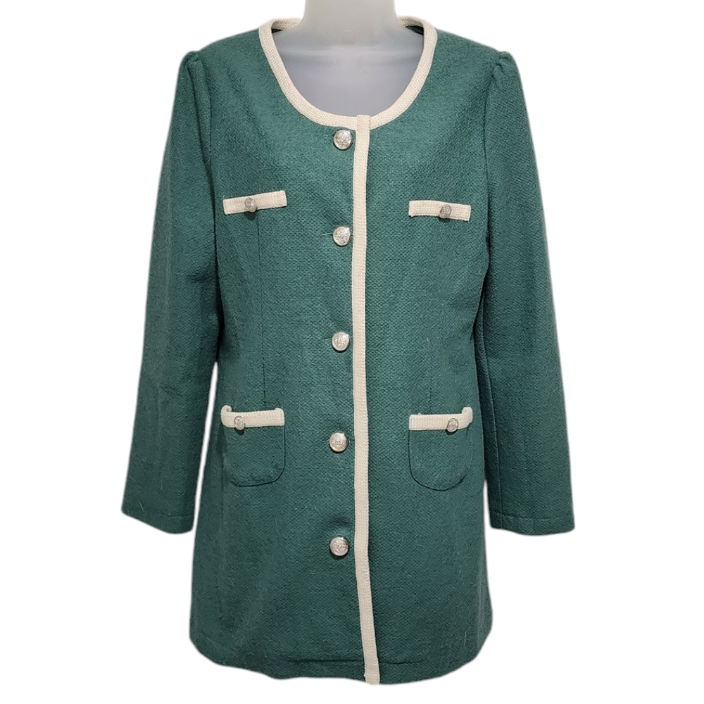 Pink Martini Collection Green Wool Coat M